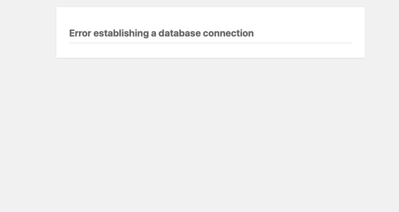 error establishing a database connection